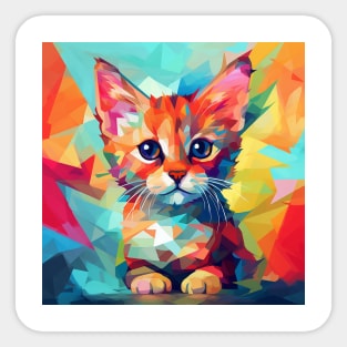 Colourful shapes kitty Sticker